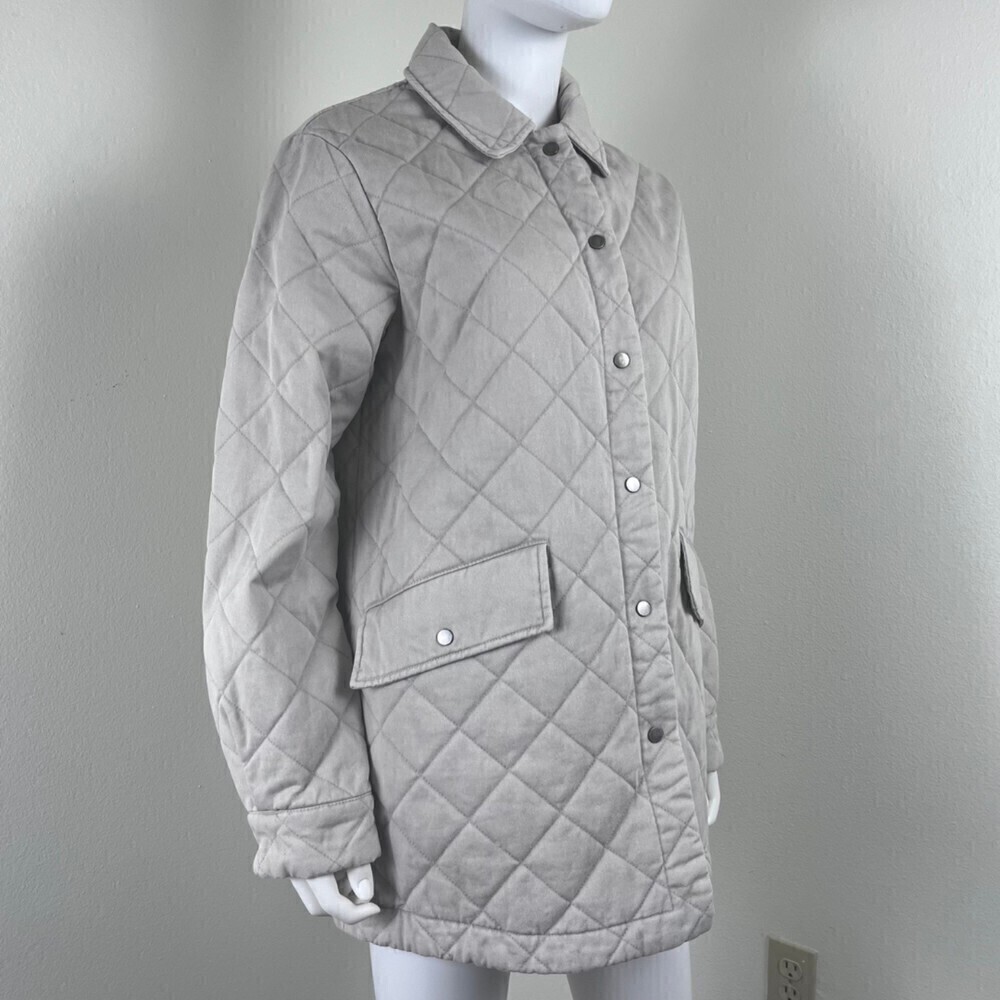 Joie Size M Beige Quilted Cotton Utility Boxy Jacket NEW Chore Farm Coat Outdoor - Picture 7 of 13